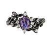 Dark Personality Thorn Love Purple Diamond Zir*****Pen Ring Retro Niche High Sense Stacked Ring Woman