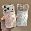 Christmas Snowflakes Phone Case For iPhone 17 Air 16 15 14 13 12 11 Pro Max Plus Glitter Lens Film Shockproof Hard Cover