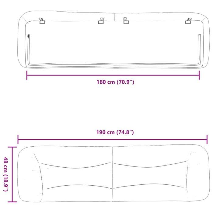 VidaXL Coussin de Tête de Lit, Oreiller de Lecture avec Fermeture à Glissière, Coussin de Lecture pour Lit Chambre, Marron 374603
