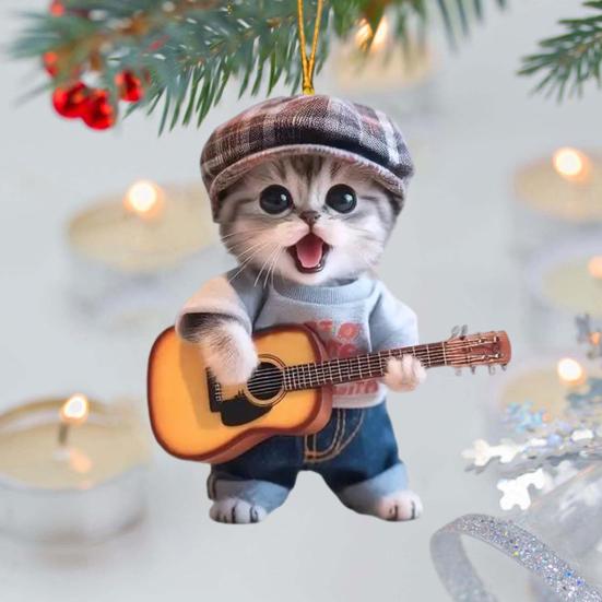 Dog Cat Car Charm Acrylic Rearview Mirror Pendant Cute Backpack Keychain Unique Shape Car