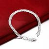 Fine Silver Color Bracelet 8 Inches 6MM Side Chain Bracelet for Women Men Fashion Wedding Party Gift Jewelry Accessories