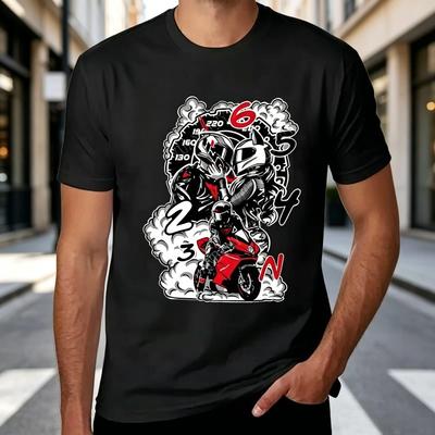 Motorcycle Helmet Graphic Tshirt for Unisex Unisex Casual Cotton Short Sleeve Tee Top Cool Biker Graphic Shirt 100 Cotton Summer