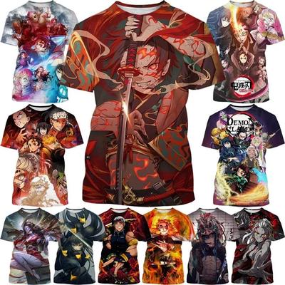 Summer New Trend Anime Printed Fashion T-shirt Cartoon 3D Printed Short Sleeve Harajuku Style Men's T-shirt Cosplay Street Tops