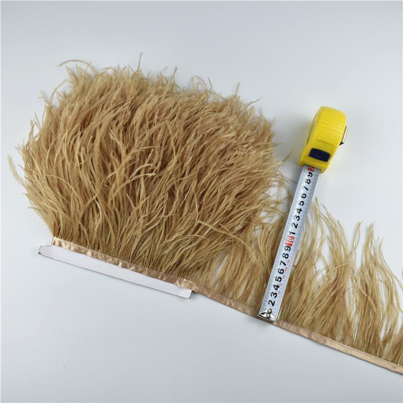 1M 5M 10Meters Ostrich Feather Skirt Fringe Trims 10-15Cm Ostrich Feather Ribbon Feathers For Crafts Wedding Feathers Decoration