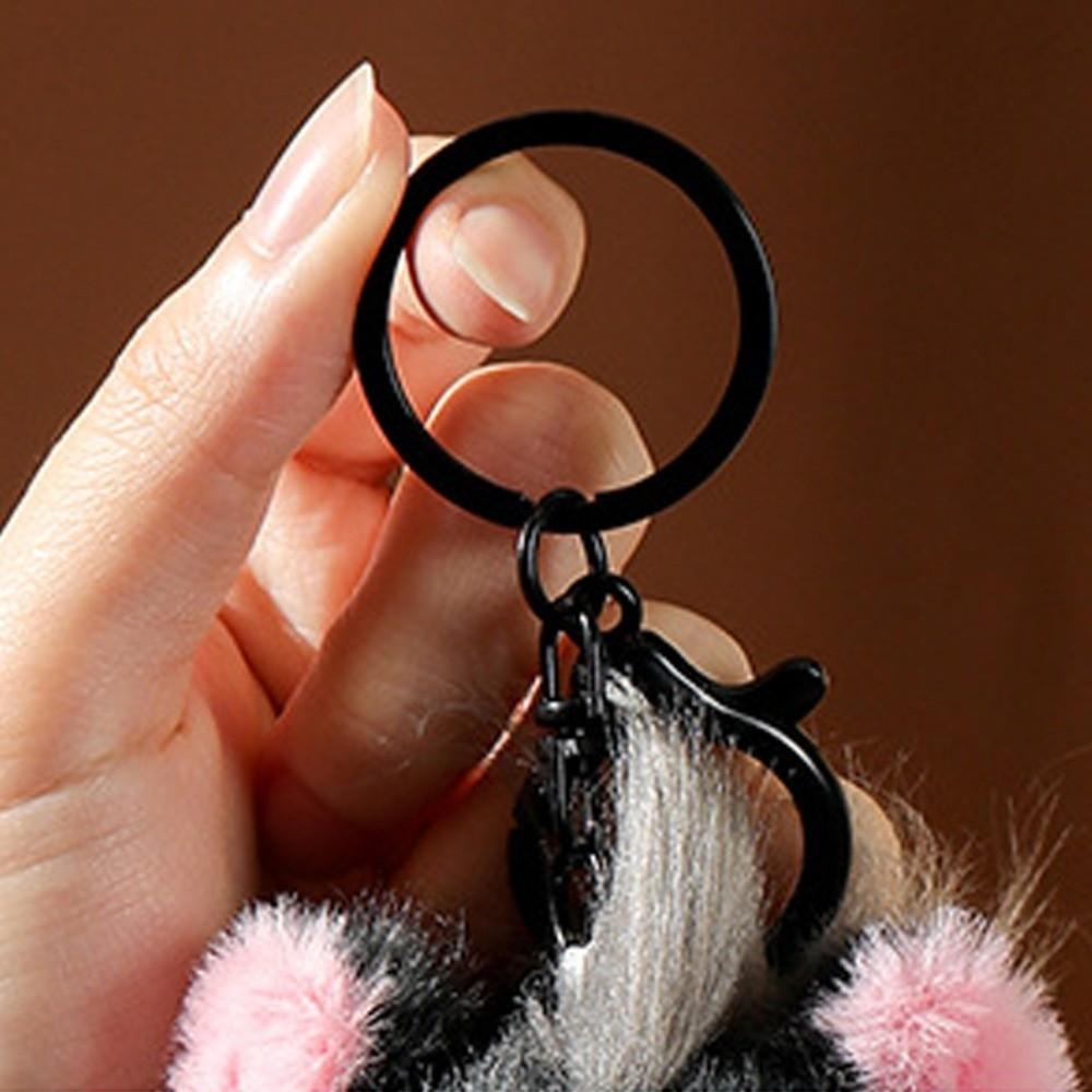 Cartoon Pony Plush Doll Pendant Black Simulation Horse Toy Keychain Room Decoration