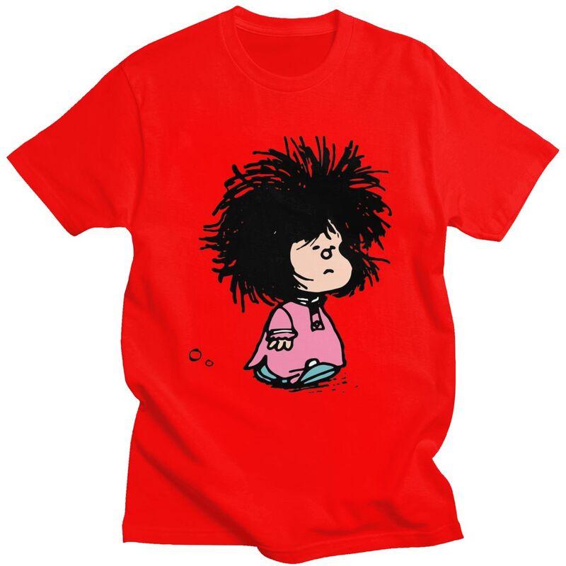 Custom Cool Quino Comic Cartoon Mafalda T Shirt Men Pure Cotton Tshirt Tees Fashion Tshirt S