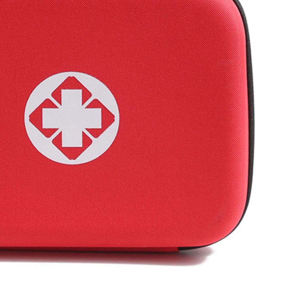 Empty First Aid Bag Waterproof Large Capacity Portable Red Hard Shell Medical Medication Organizer Bag for Outdoor