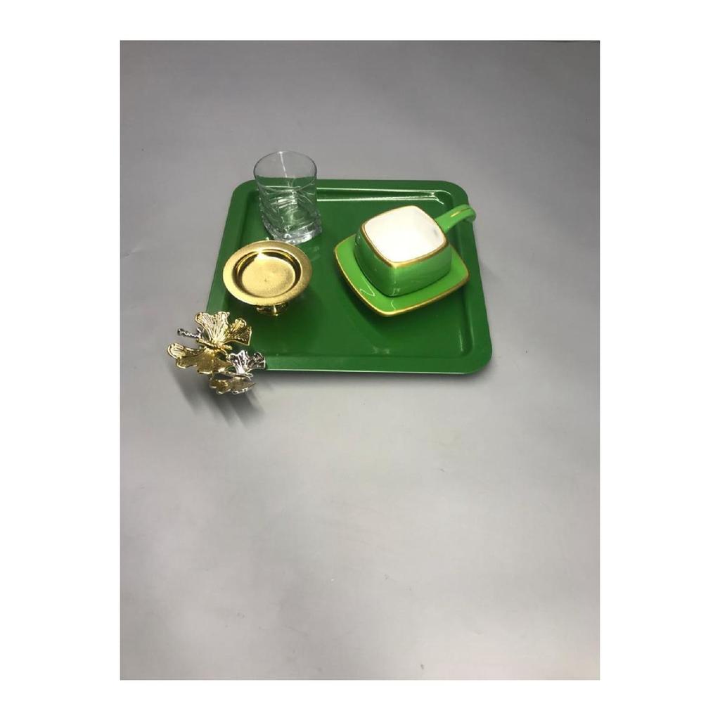 Luxus Quadratisch Schmetterling Zubehör Edelstahl Set von 6 Silber Kaffee, Tee, Dekorative Präsentation Serviertablett