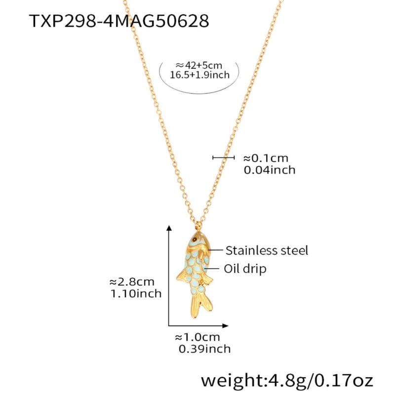 Elegant Pearls Fish Pendant Necklace In Silver Or Gold For Daily Wear And Gift Giving
