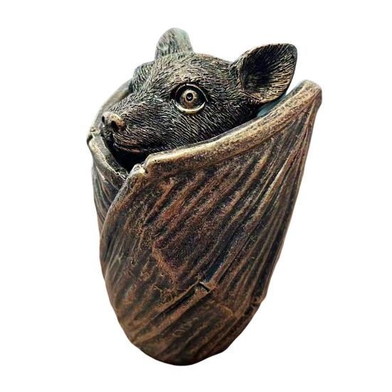 Yousheng Halloween Gothic Bat Storage Box Simulated Bat Resin Figurine Statue Retro Bat Jewelry Trinket Organizer Box Party Decoration Ornament