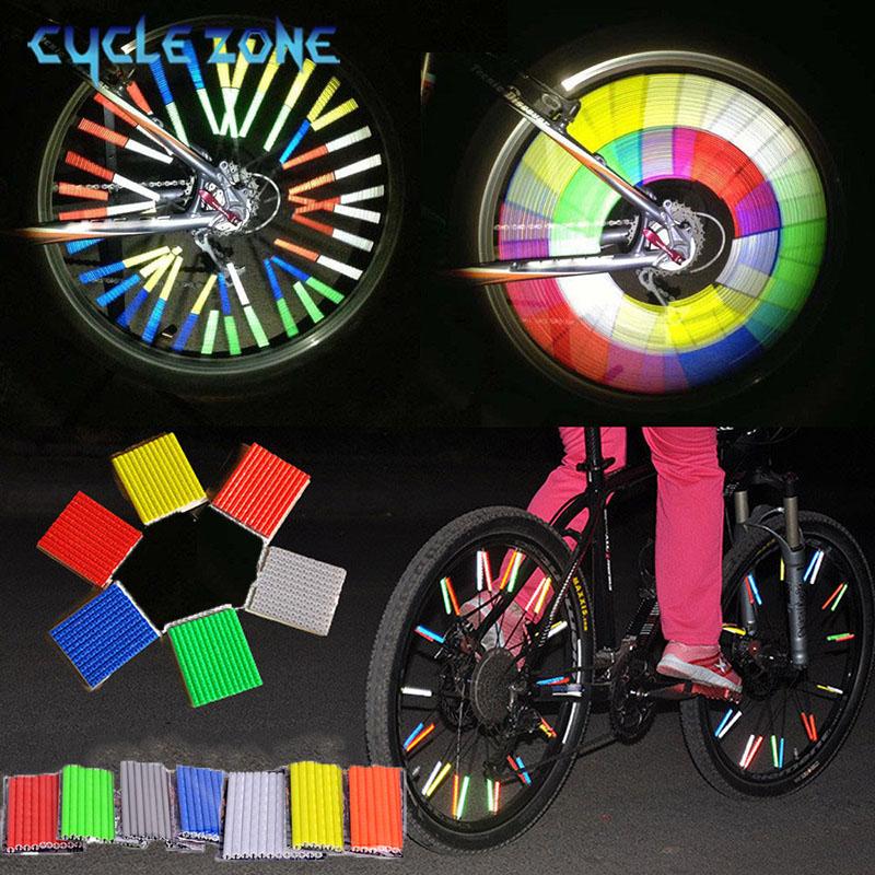 12 Stück Fahrrad Reflektierende Speichenstreifen Fahrrad Speichen Reflektor Aufkleber Radsport Sicherheitswarnstreifen MTB Zubehör und Teile