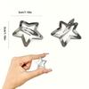 10 Star Shaped Hair Clips, Women'S Non Slip Silver Metal Hair Accessories, Suitable For Street Styling