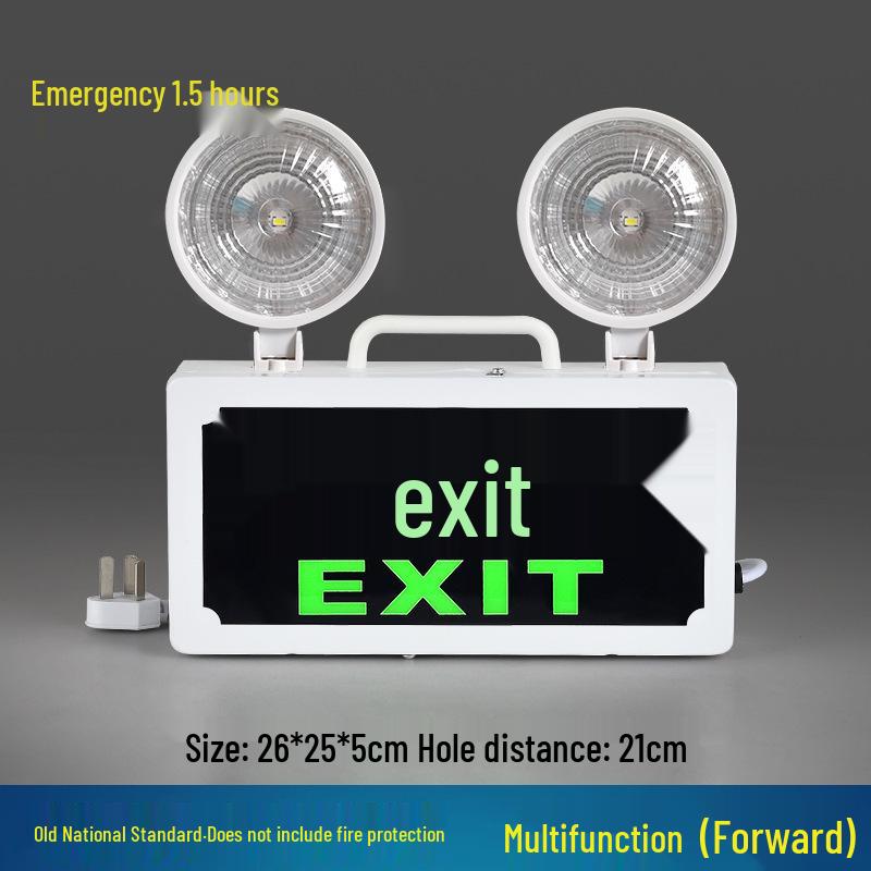 LED Dual Head Fire Emergency Light with Safety Exit Sign