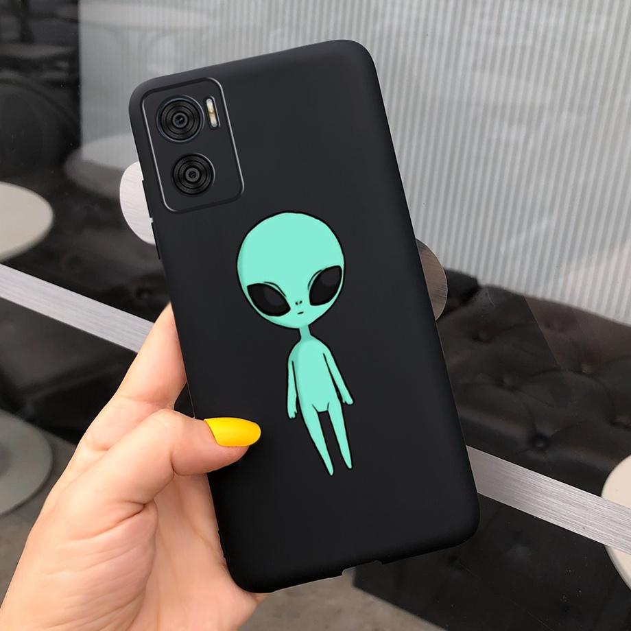For Motorola Moto E22 Moto E22i Case Soft Matter Black Silicone Back Cover For MotoE22 E 22 Coques Cartoon Cute Fundas For Child