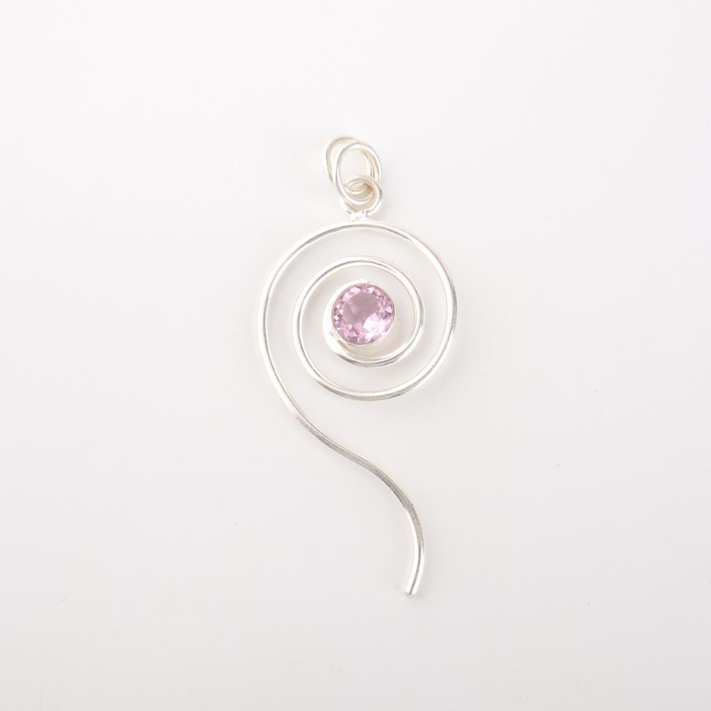 Morganite Gemstone 925 Sterling Silver Jewelry Handmade Pendant Engagement Gift PP-42-16