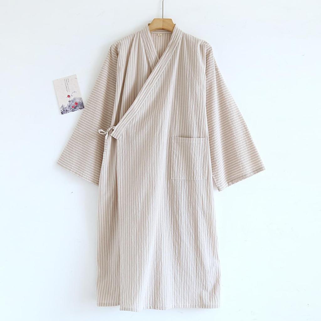 Quarto Japonês Solto L [Naynfenl] Pijama Masculino, Roupa, Estilo, Yukata, Roupa de Dormir, Respirável, Jinbei, Primavera, Verão, Outono, Relaxante, Roupa de Dormir, 100%