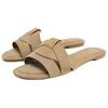 Zara Vintage Comfortable Cross Strap Flat Leather Slide Sandals Women sandals Brown 2641510105