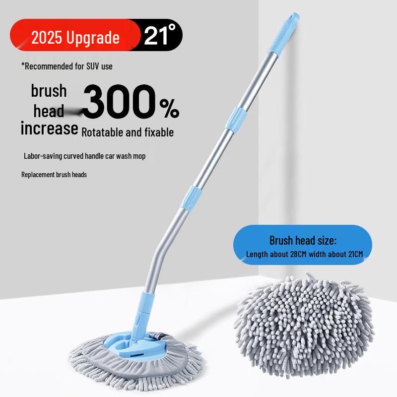 Leiben Bent Rod Car Wash Mop: Soft Bristles, Extendable, Gentle on Paint, Ideal for Cars.