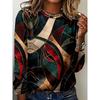Women's Casual Elegant Geometric Pattern Round Neck Long Sleeve T-Shirt