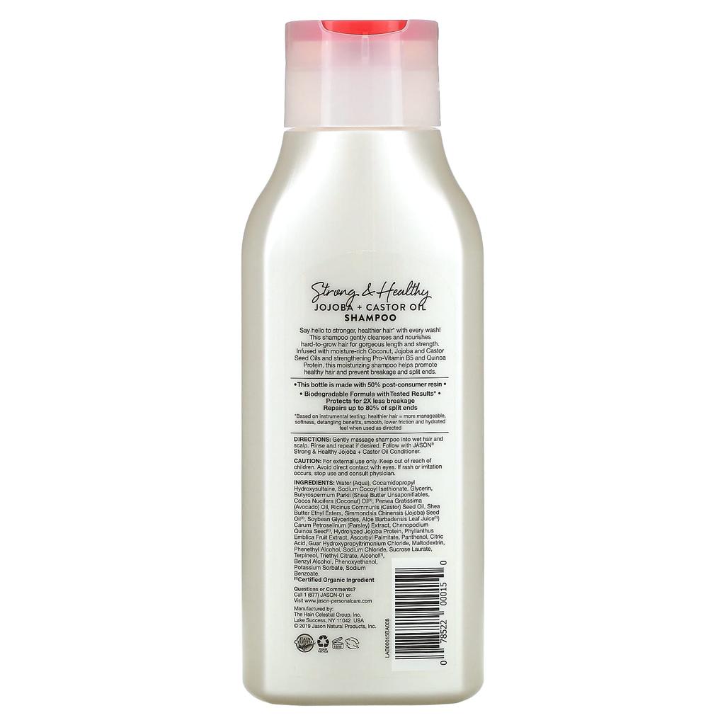 Jason Natural Starkes und gesundes Jojoba- und Rizinusöl-Shampoo, 16 fl oz (473 ml)