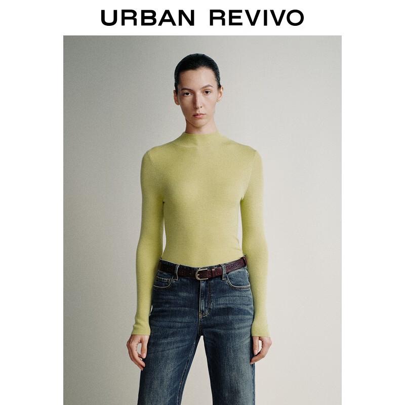 UR Women's Solid Round Neck Long Sleeve Knit Top