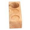 3‑Slots Wooden Coffee Portafilter Holder Tamper Stand Tamping Base for Home Bar Counter Wood Color