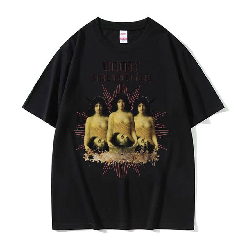 Frauen Sind Geboren Um Zu Dienen Interessantes Meme T-Shirt 2026 Sommer Luxus Feministische Renaissance-Malerei Baumwolle Übergroßes T-Shirt Y2K