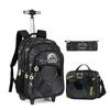 School Rugzak met Wielen voor Jongens Voetbal School Rugzak Set met Wielen Met Lunchbox Kinderen Reizen Bagage Tassen