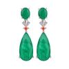 Hot Internet Celebrity Retro Paraiba Earrings Dinner Emerald Water Droplet Exaggerated