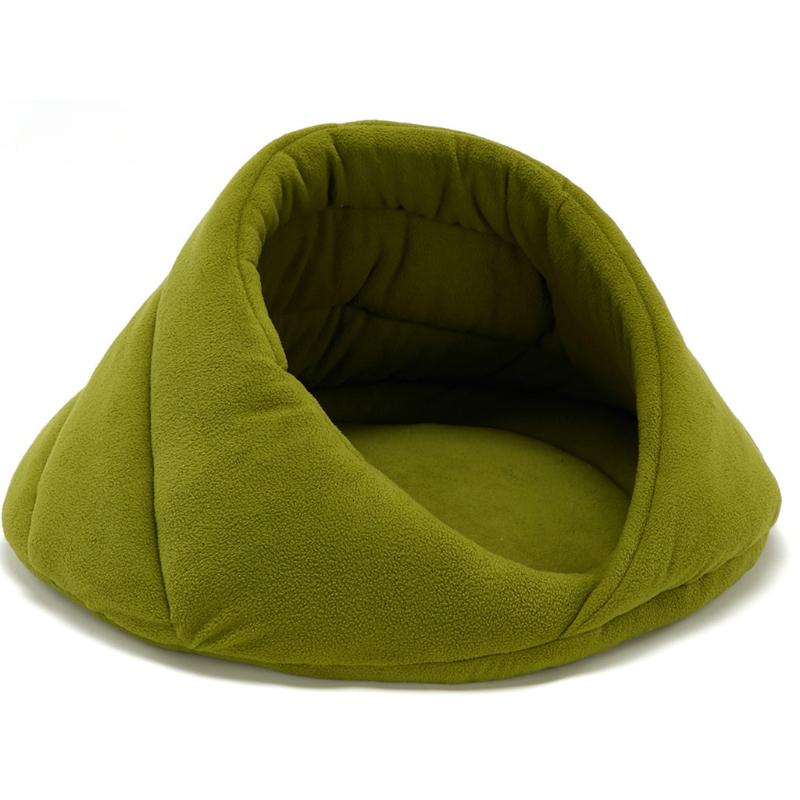 

New Pet Nest Polar Fleece Dog House Dog Mat Supplies Plush Warm Windproof Nest Hard Cotton Filling Machine Washable 42x42x35cm&Other зелёный