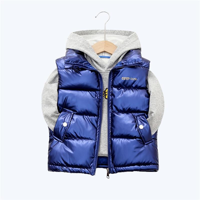 2023 Autumn Corduroy Standing Collar Vest Children Warm Thicken Vest Baby Cotton Waistcoat Kids Outerwear Coat Boys Girls Jackets Vest