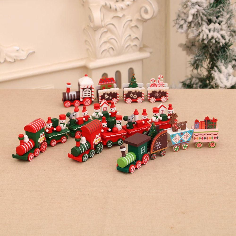 Santa Claus Little Train Ornaments Christmas Tree Home Christmas Decorations  Kids Toys