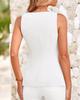 2025 Women's Sleeveless Square Neck Business Vest - European & American Elegant Casual Base Layer Outfit