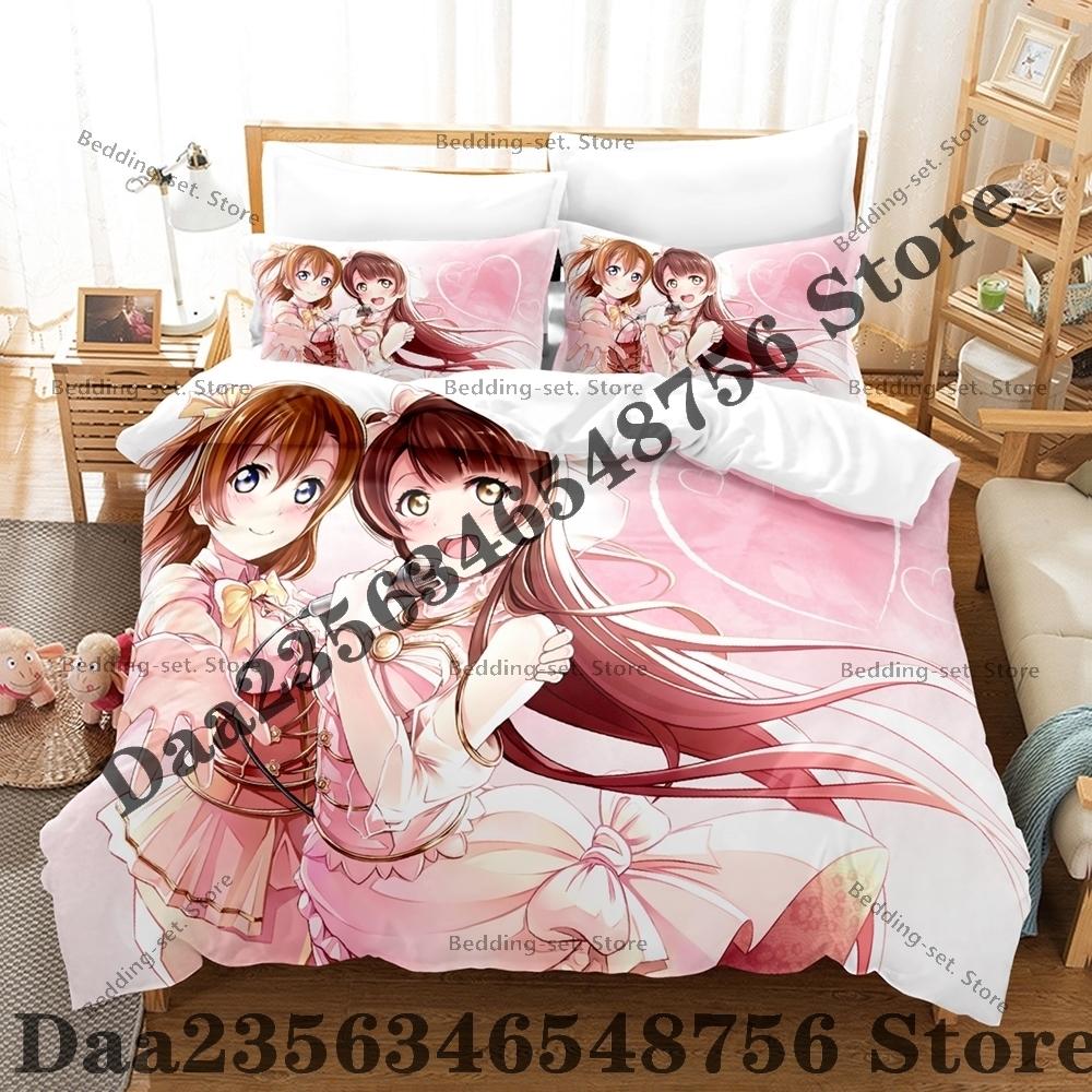 

Одеяло Кавайи Lovelive Косака Хонока Комплект постельного белья Личность Трехкомпонентный Комплект постельного белья Взрослая спальня s Аниме Кровать Comforter (quilt)-EU Single(135*200cm)3pcs