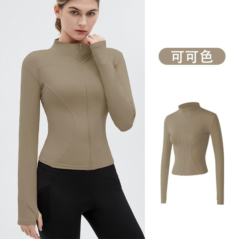 Womens Slim Fit Quick-Dry Yoga Jacket Long Sleeve Running Sport Top Tight Fitness Outerwear
