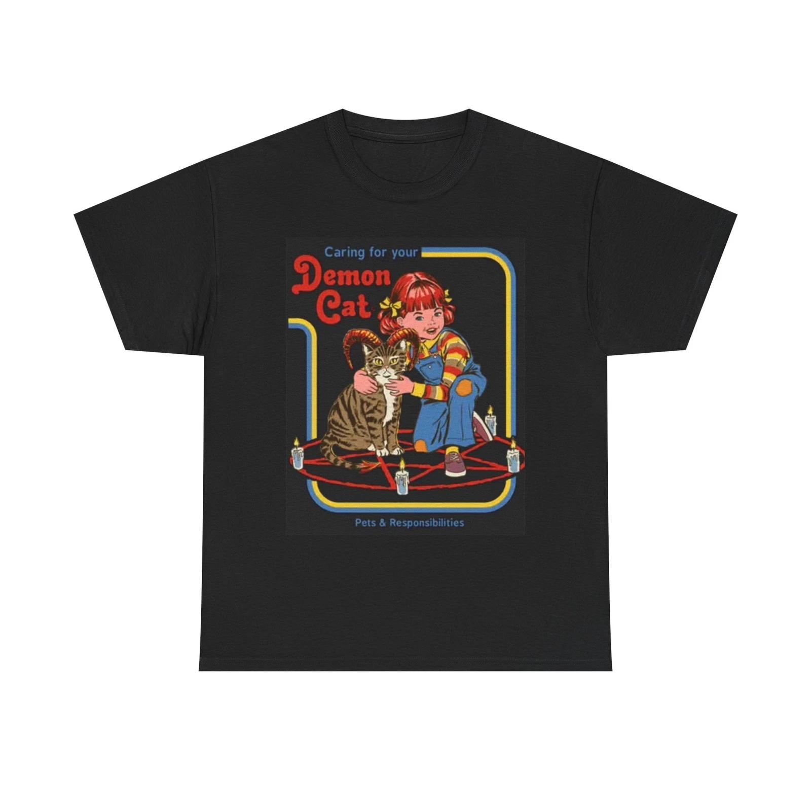 Men s and Women s T-shirts Demon Cat Graphic XXXL