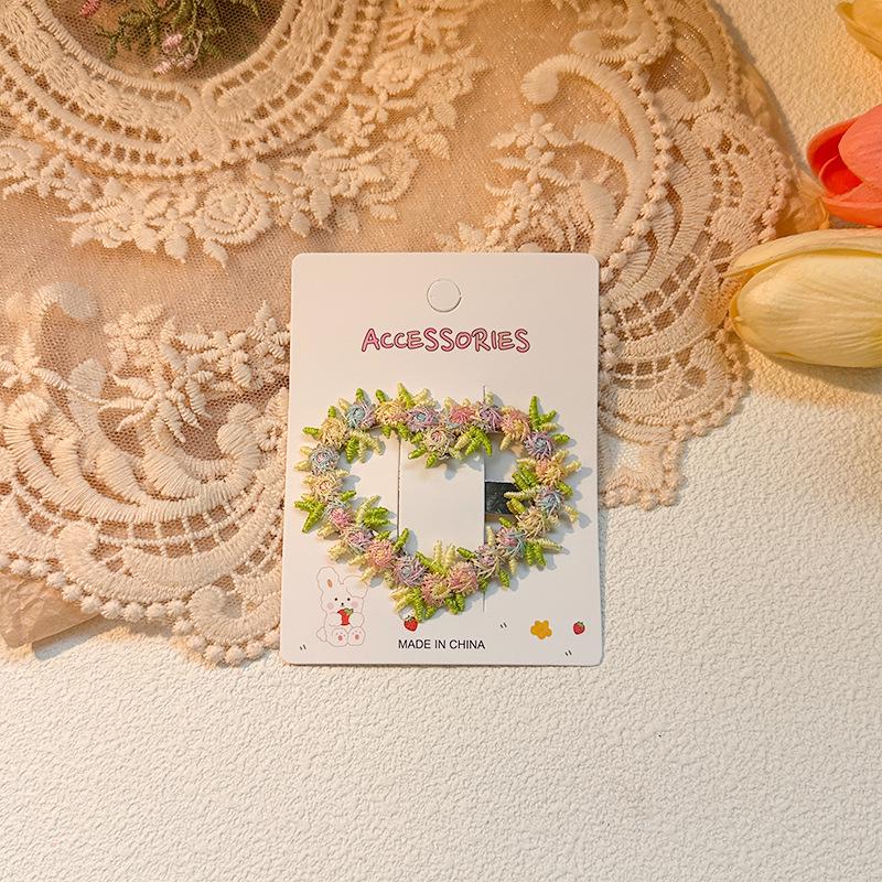 2025 Women's High-End Pink Floral Hair Clip: Sweetheart Design for Bangs and Forehead Styles