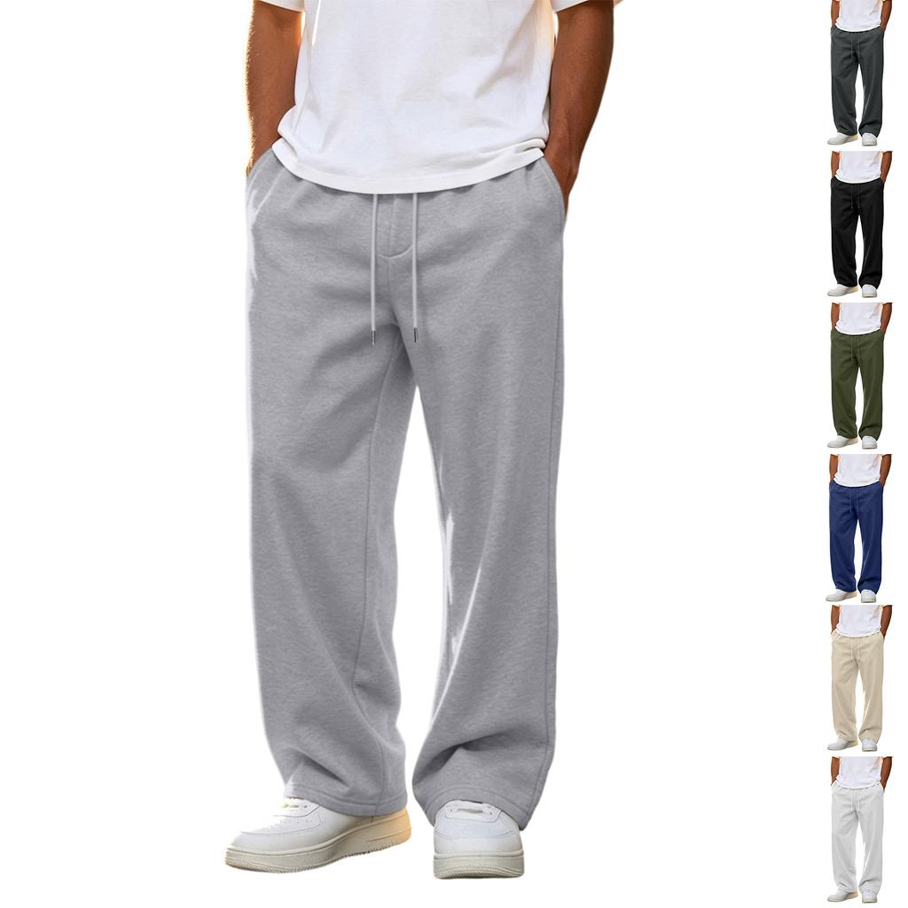 Calça de Moletom Colorida Masculina de Caimento Solto com Cordão e Cintura Elástica - Joggers Casuais Plus Size para o Dia a Dia