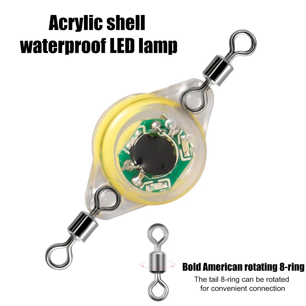 Squid Fishing Bait Luminous Lamp Acrylic Deep Drop Underwater Fishing Light Water-Triggered Bait Light for Saltwater Freshwater