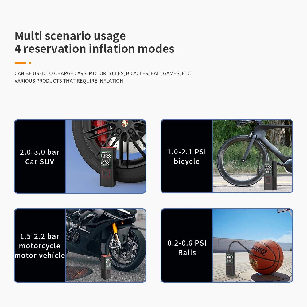 Portable Car Air Compressor Portable Tire Inflator 160PSI Smart Digital Electric Inflatable Pump For Car Bicycle Boat Air Pumps