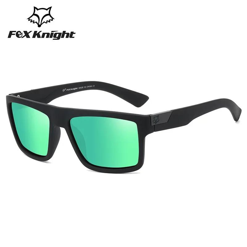 Nuovi Occhiali da Sole Quadrati Fox Knight Donna Uomo Occhiali di Alta Qualità Occhiali da Sole per Esterno Equitazione Pesca Lenti Retro Uv400
