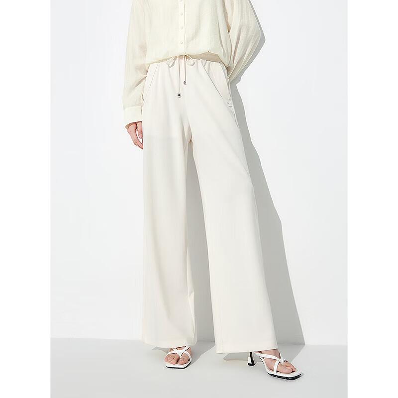 PEACEBIRD Women's High-Waist Knitted Wide-Leg Casual Pants