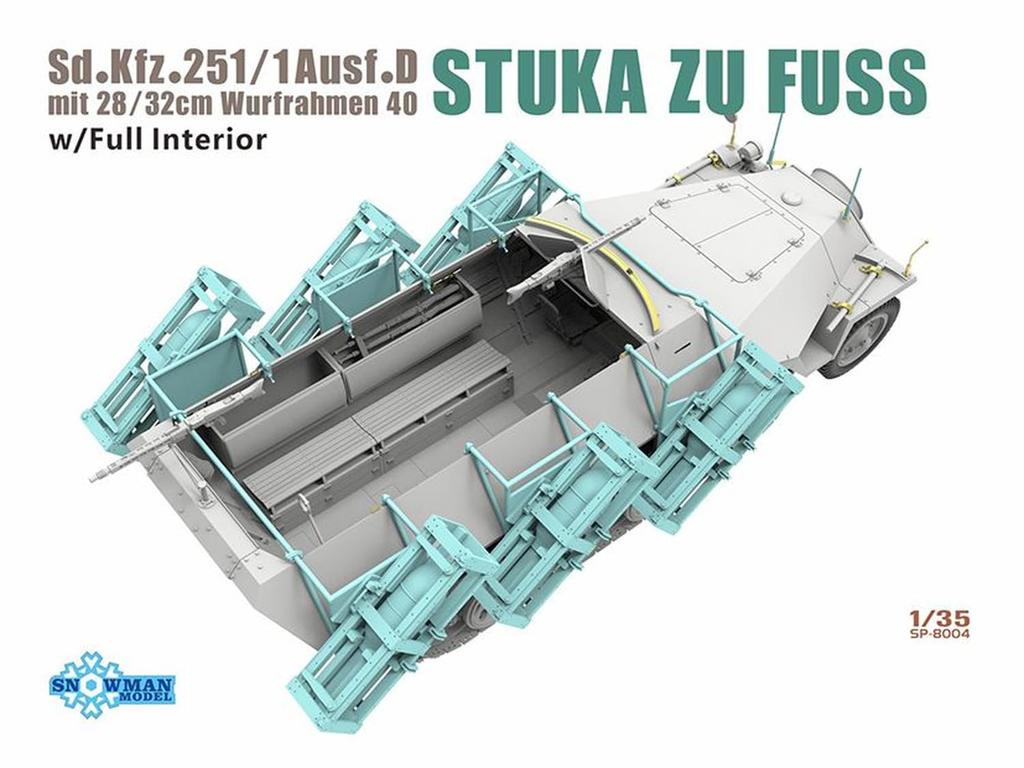 Modelos Boneco de Neve Escala Veículo Blindado de Transporte de Pessoal Alemão Sdkfz com Foguete Plástico SP358004 1/35 251/1D Suporte 28/32cm, Modelo, (Veículo militar)