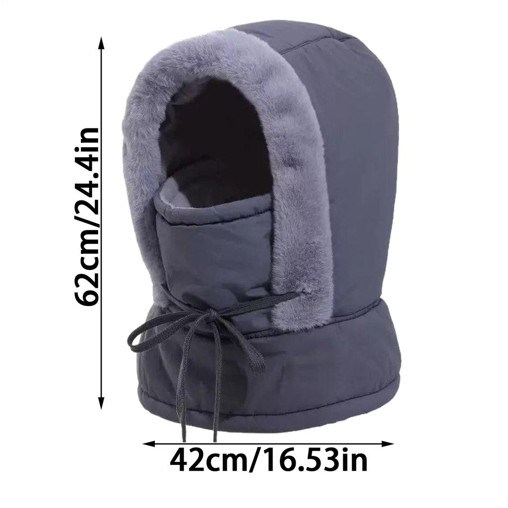 Winter Warm Hats Windproof Thickened Hood Ski Hat With Face Cover And Scarf For Women Men Cold Weather Outdoor Camping