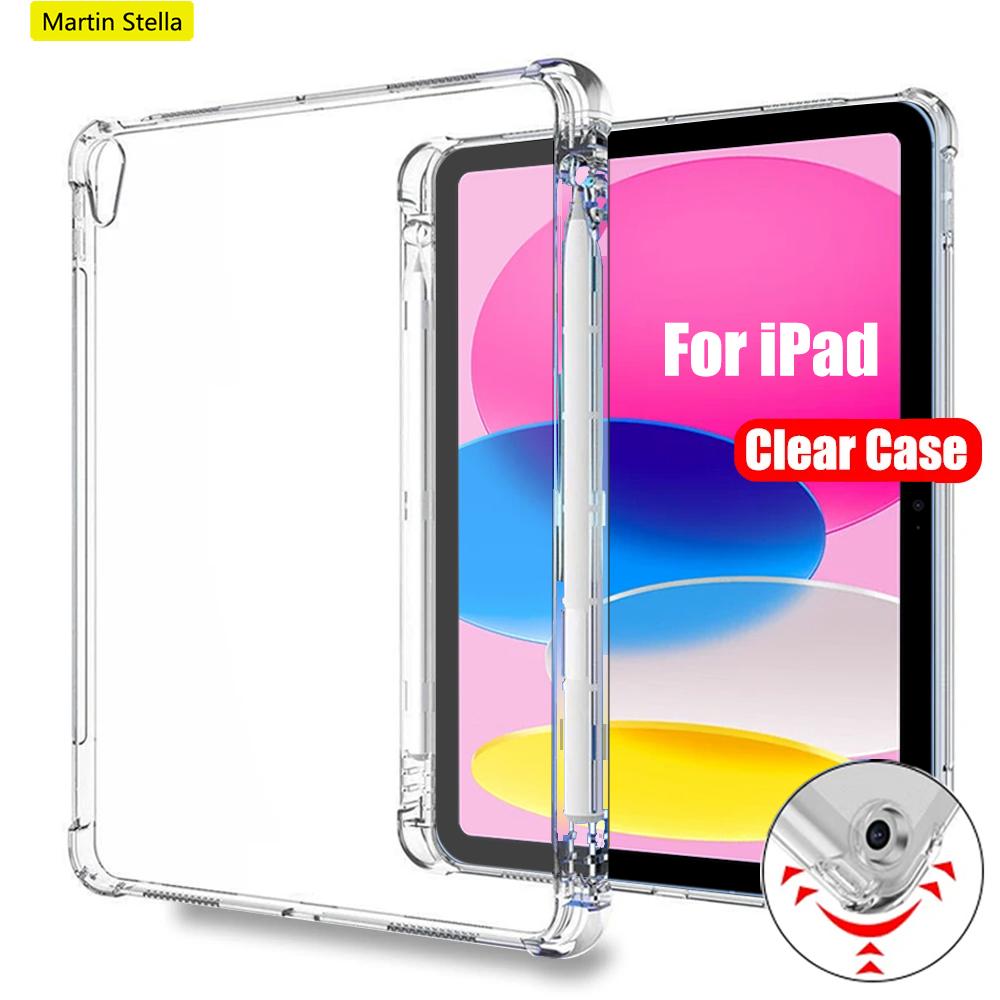Clear Case For iPad 10th 9th 8th 7th 6th 5th Generation With Pencil Holder Case iPad Air 11 5 4 3 Pro 13 12.9 Mini 6 7 Tpu Cover