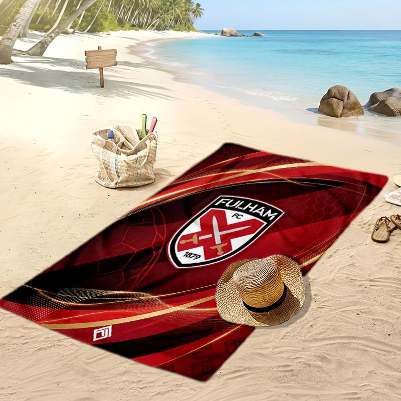 Fulham Football Print Beach Towel, Large Soft Quick Dry Towel for Beach Camping Swimming