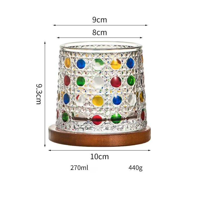 Tumbler Whiskeyglass med Sokkel Krystall Whiskeyglass Roterende Spinnende Vin Cognacglass Kopp Drikkeglass til Bar Hjem