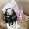 2025 Niche Trendy Bow Handbag Ins Korean Underarm Bag Female Foreign Style Shoulder Messenger Bag