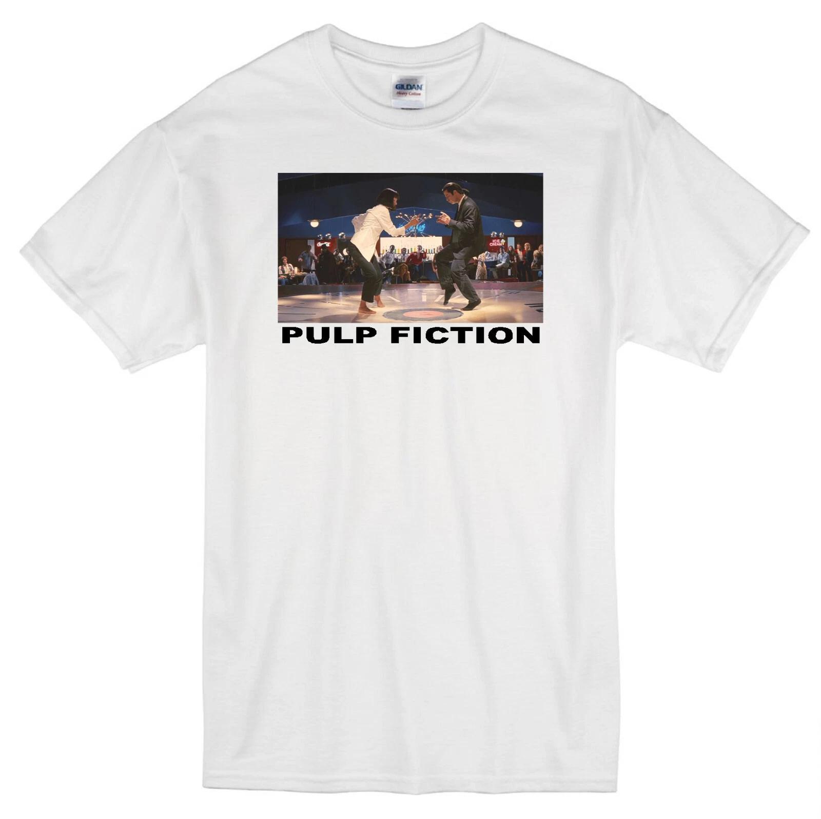 PULP FICTION VINCENT VEGA DANCE JOHN TRAVOLTA UMA THURMAN MOVIE WHITE T-shirt S
