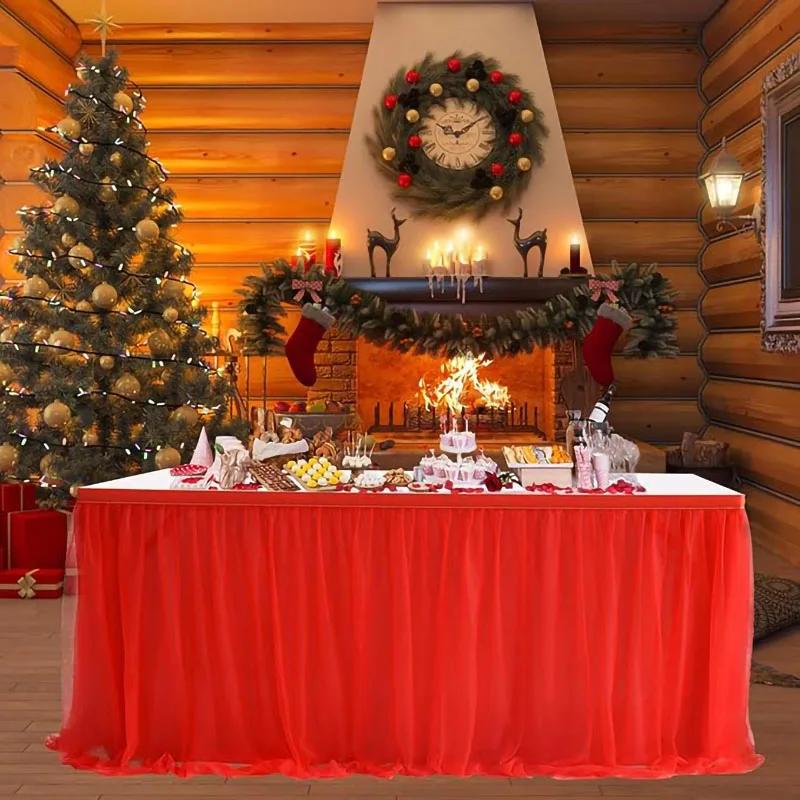 6/9/14FT Table Skirts Birthday Tulle Table Skirting Wedding Party Tutu Tulle Table Skirt Baby Shower Wedding Party Home Decor